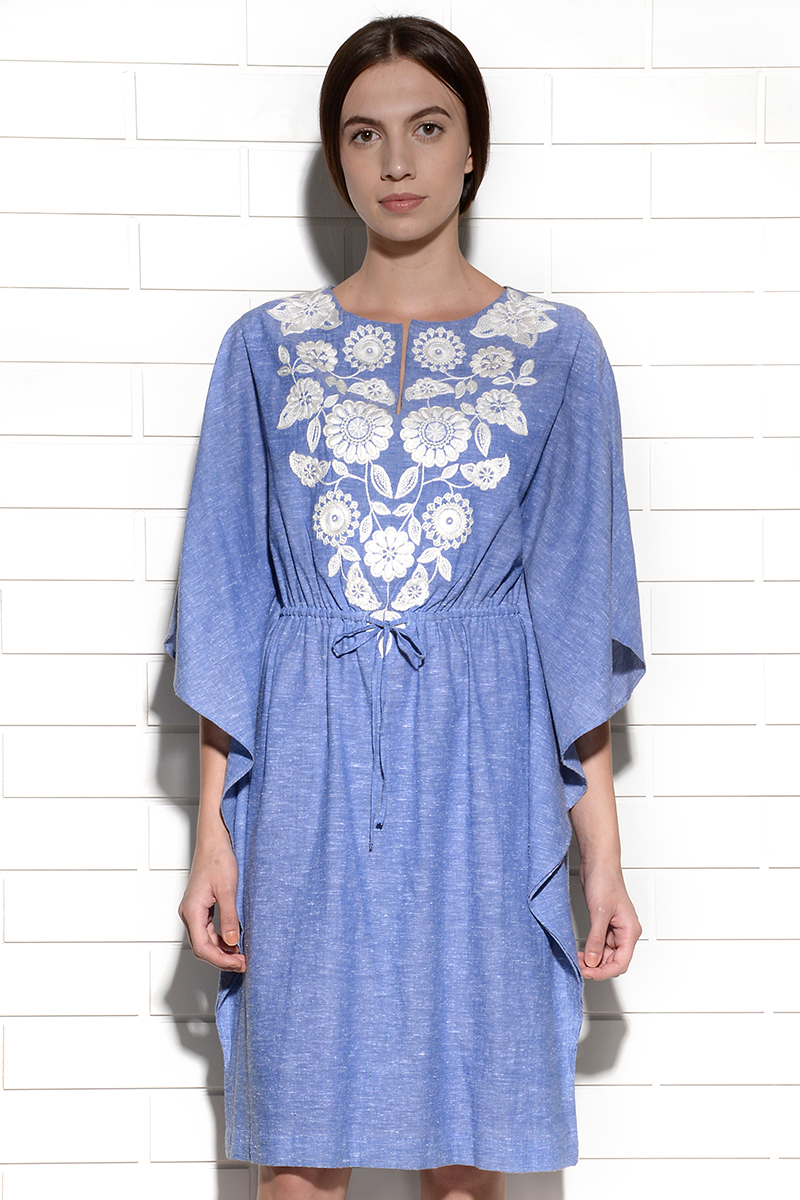 Papagayo Embroidered and Belted Kaftan Dress